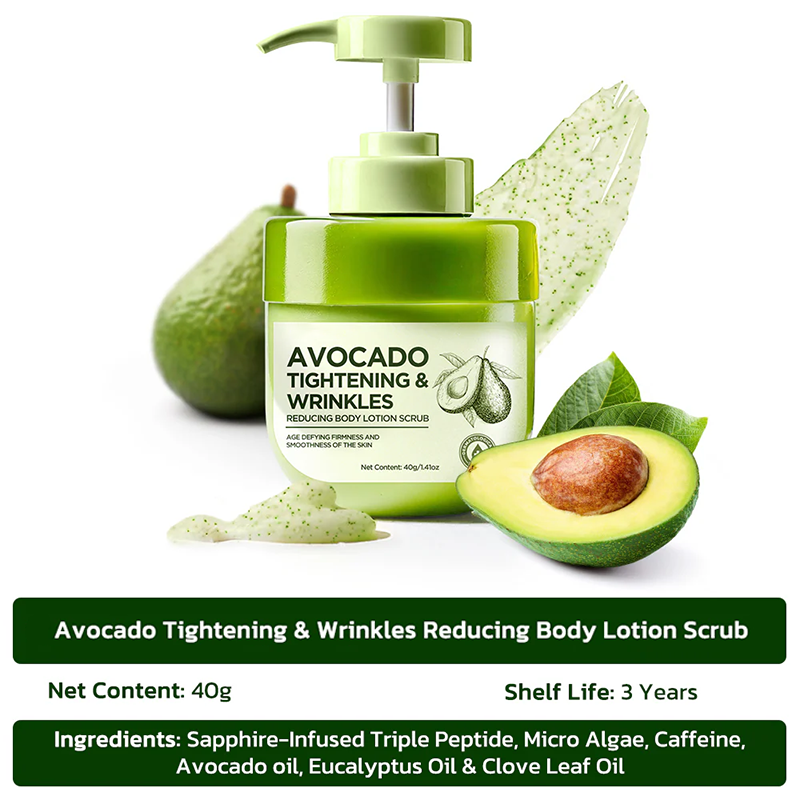 Avocado Tightening & Wrinkles Reducing Body Lotion Scrub (CDA Recommended)