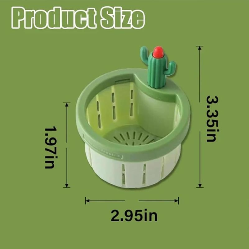 Stop Touching Soggy Sink Scraps – One-Press Cactus Kitchen Sink Strainer