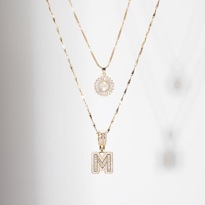 🎁 New Release Mother's Day Gift - 50% Off - Set of 2 - Initial Letter Pendant Necklace