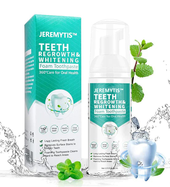 JEREMYTIS™Toothpaste Mousse Foam, Calculus Removal, Teeth Whitening, Healing Mouth Ulcers, Eliminating Bad Breath, Preventing and Healing Caries, Tooth Regeneration