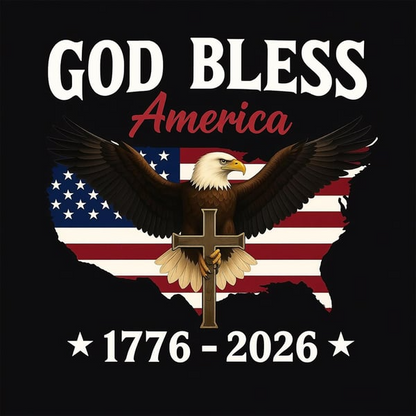 🔥LAST DAY 49% OFF - Patriotic 250th Anniversary God Bless America Eagle 1776–2026 Car Decal Sticker