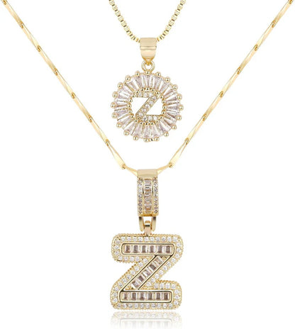 🎁 New Release Mother's Day Gift - 50% Off - Set of 2 - Initial Letter Pendant Necklace