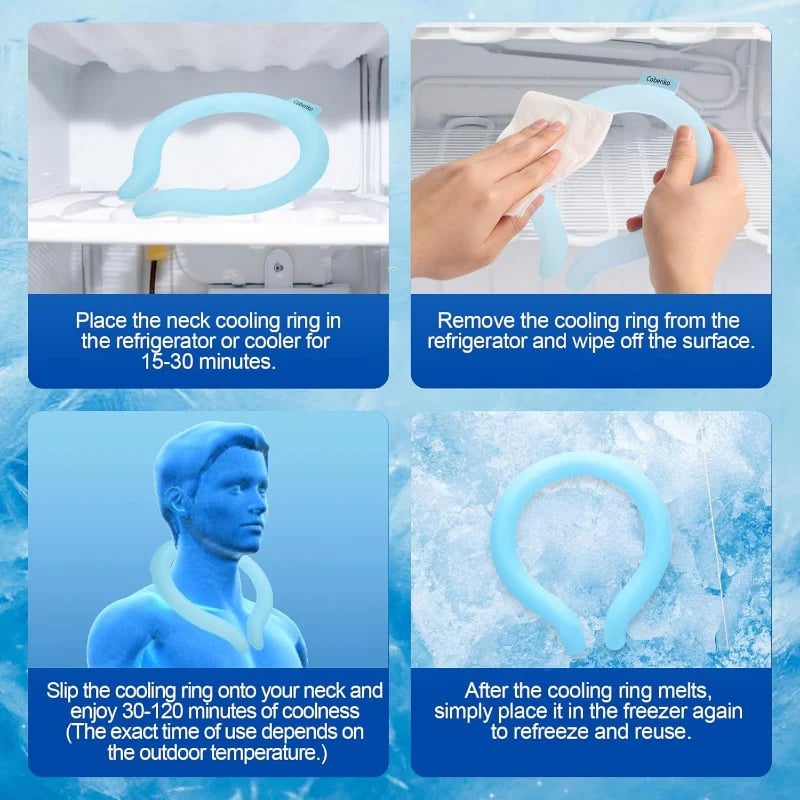 ❄️Reusable Cooling Neck Ring – Long-Lasting Sweat-Free Relief💧🔥