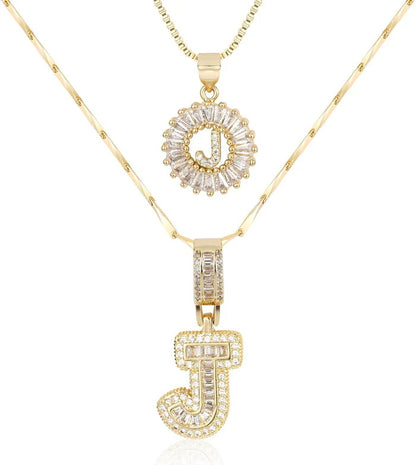 🎁 New Release Mother's Day Gift - 50% Off - Set of 2 - Initial Letter Pendant Necklace