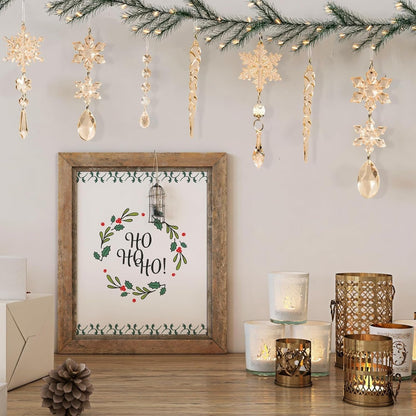 🎅🎄Winter New Year Party Supplies Set - Crystal Snowflake Ornaments For Christmas Tree