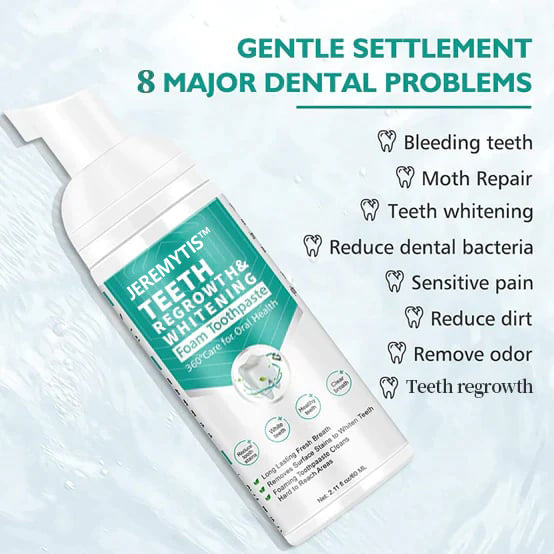 JEREMYTIS™Toothpaste Mousse Foam, Calculus Removal, Teeth Whitening, Healing Mouth Ulcers, Eliminating Bad Breath, Preventing and Healing Caries, Tooth Regeneration