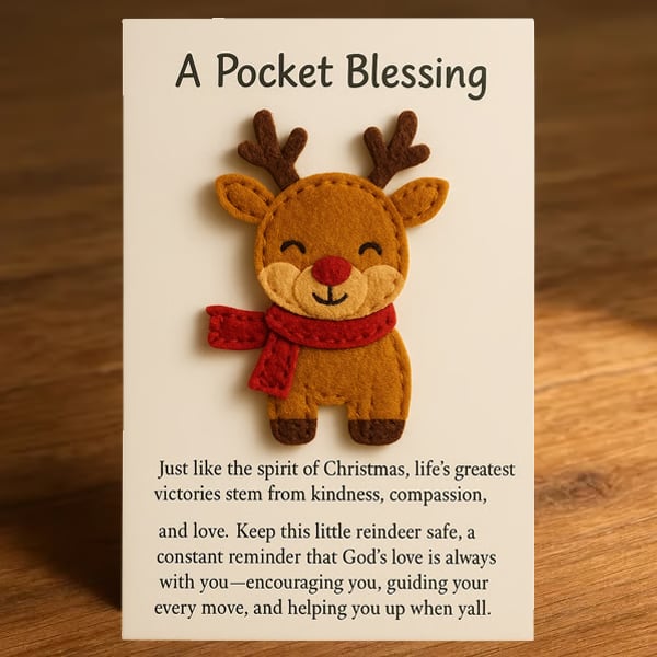 🦌 A Pocket Blessing – Handmade Reindeer Edition