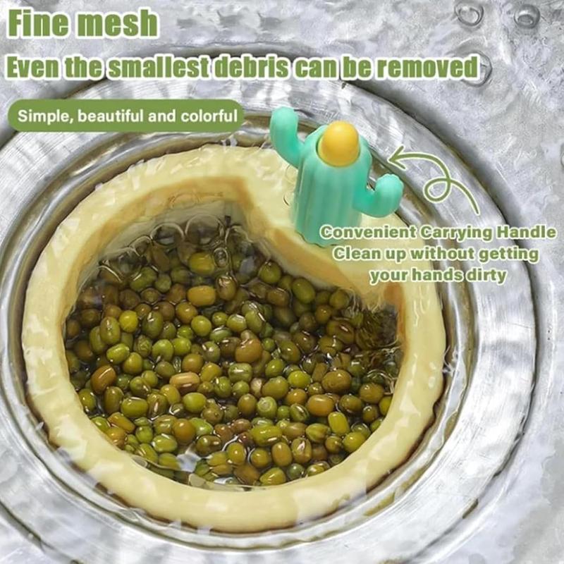 Stop Touching Soggy Sink Scraps –  One-Press Cactus Kitchen Sink Strainer