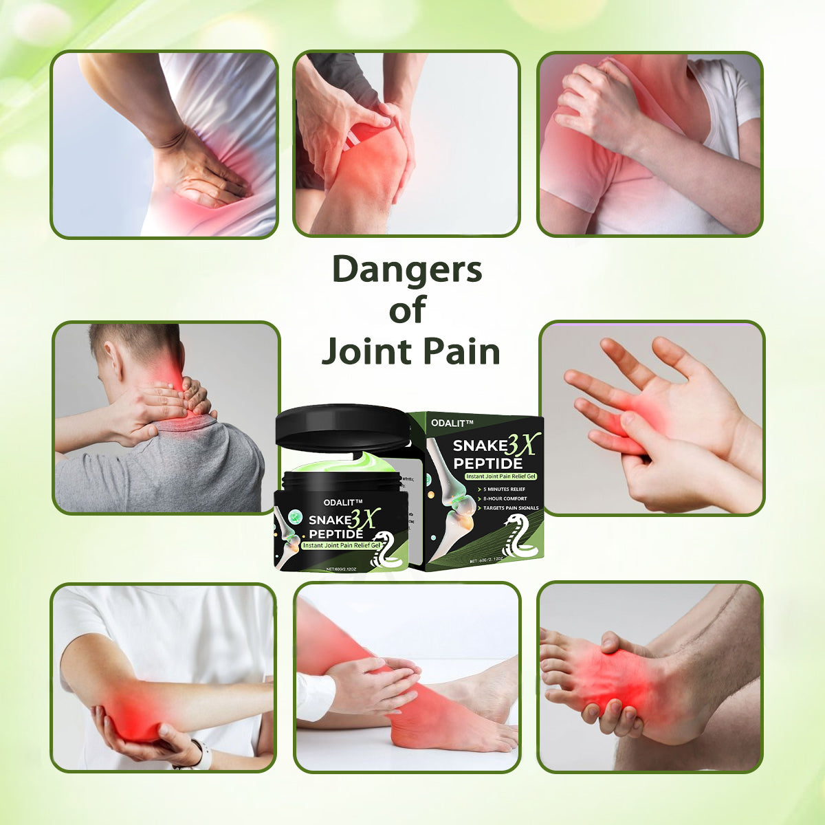 🔥ODALIT™ SNAKE PEPTIDE 3X Instant Joint Pain Relief Gel 🐍💎