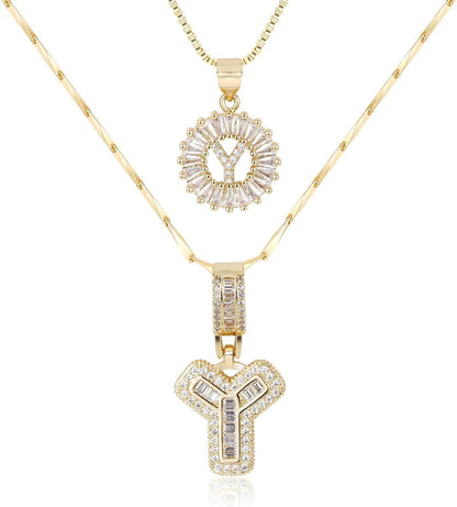 🎁 New Release Mother's Day Gift - 50% Off - Set of 2 - Initial Letter Pendant Necklace