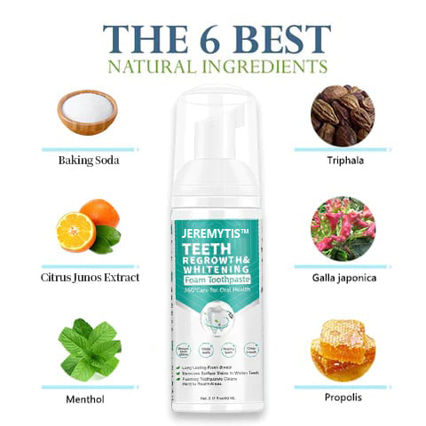 JEREMYTIS™Toothpaste Mousse Foam, Calculus Removal, Teeth Whitening, Healing Mouth Ulcers, Eliminating Bad Breath, Preventing and Healing Caries, Tooth Regeneration
