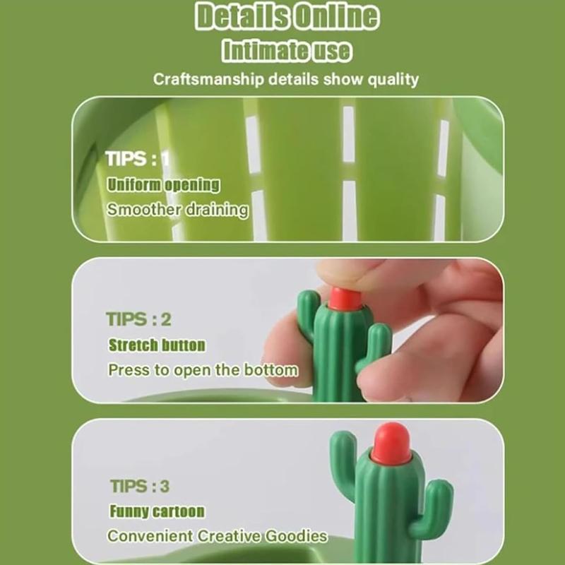 Stop Touching Soggy Sink Scraps –  One-Press Cactus Kitchen Sink Strainer