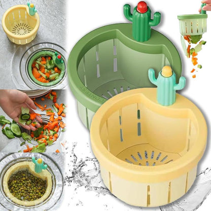 Stop Touching Soggy Sink Scraps –  One-Press Cactus Kitchen Sink Strainer
