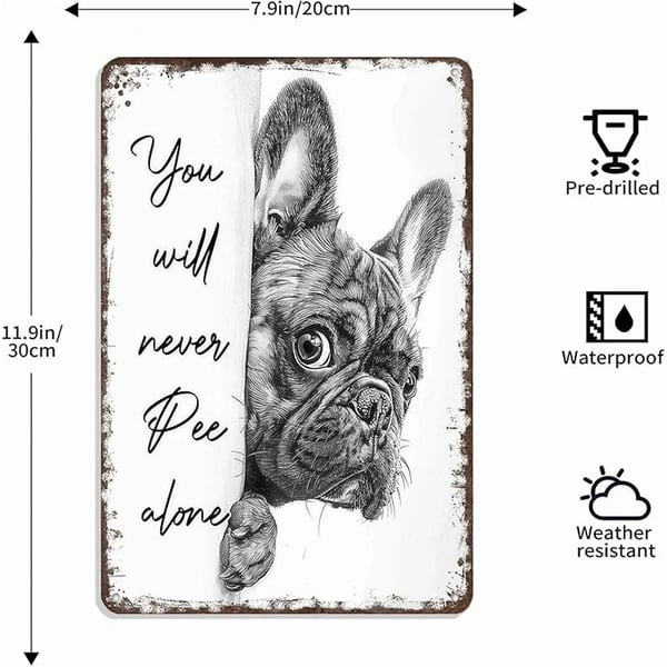 Funny Metal Tin Welcome Cat Sign For Bathroom
