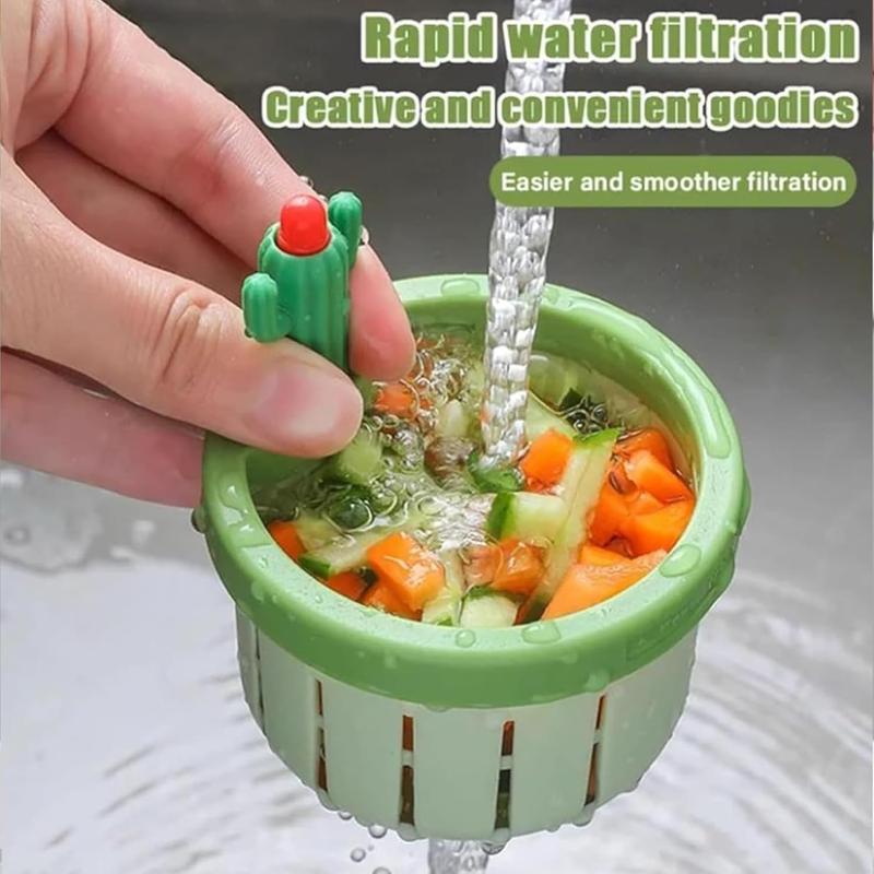 Stop Touching Soggy Sink Scraps –  One-Press Cactus Kitchen Sink Strainer