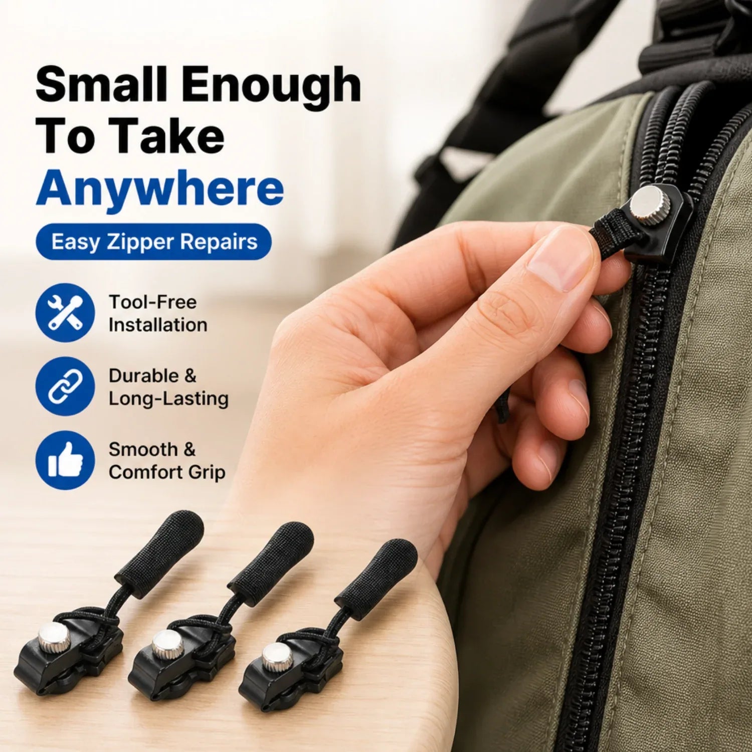 Adjustable Zipper Repair Sliders | 15–60 Pieces | Yobenhua